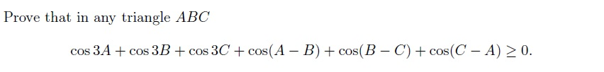 Solved Prove that in any triangle ABC cos 3 A + cos 3 B + | Chegg.com