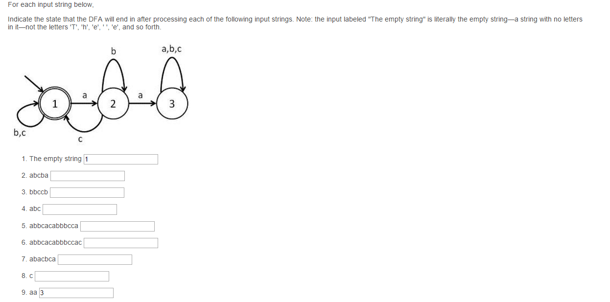 Solved For Each Input String Below Indicate The State That Chegg Solved For Each Input String Below Indicate The State That Chegg