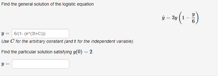 Solved Find The General Solution Of The Logistic Equation | Chegg.com