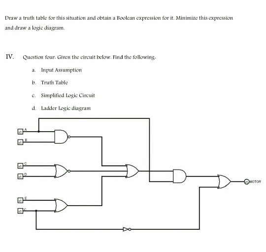 Draw a truth table for this situation and obtain a | Chegg.com