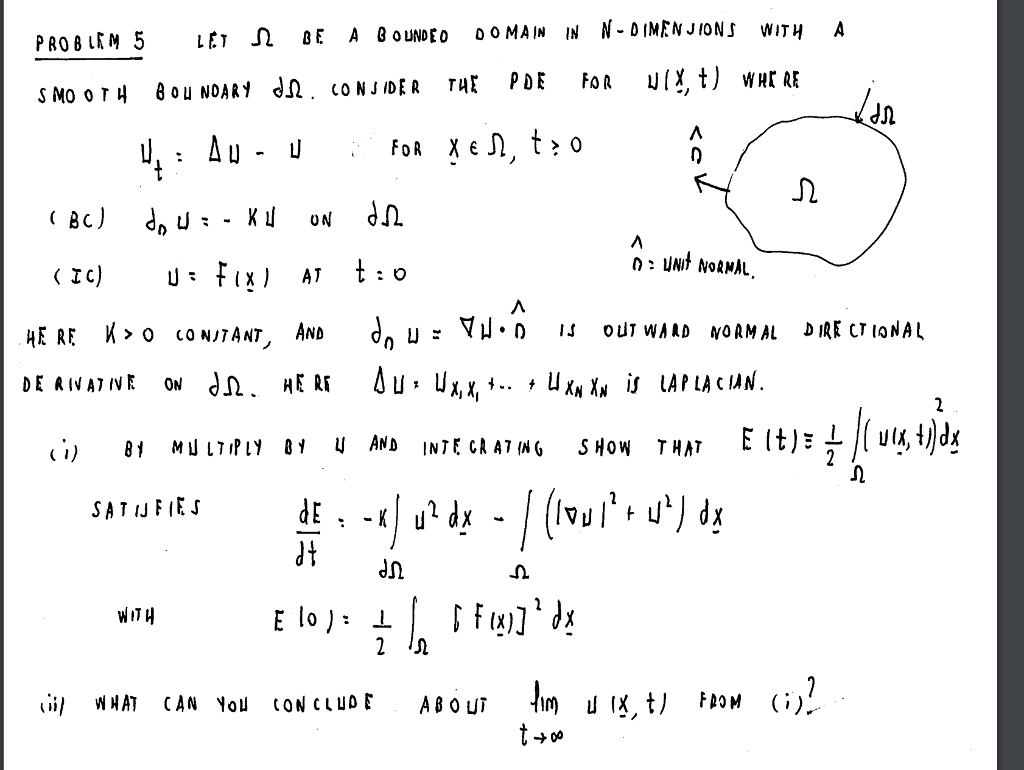 Solved Let be a bounded domain in n-dimensions with a | Chegg.com