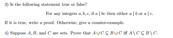 Solved Is The Following Statement True Or False? For Any | Chegg.com