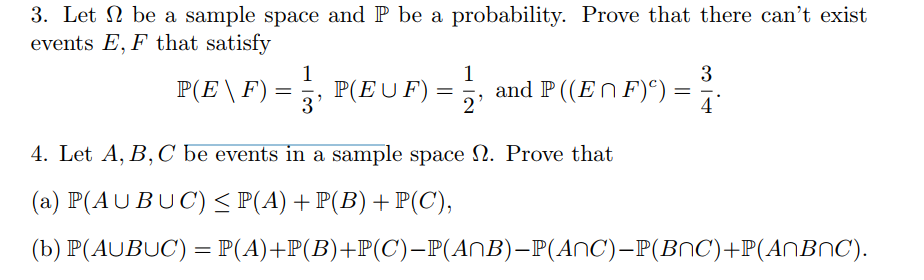 Solved 3. Let Ω be a sample space and P be a probability. | Chegg.com