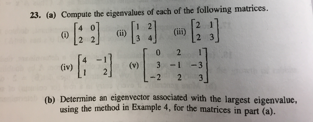 Solved Applied Linear Algebra a) Compute the eignvalues | Chegg.com
