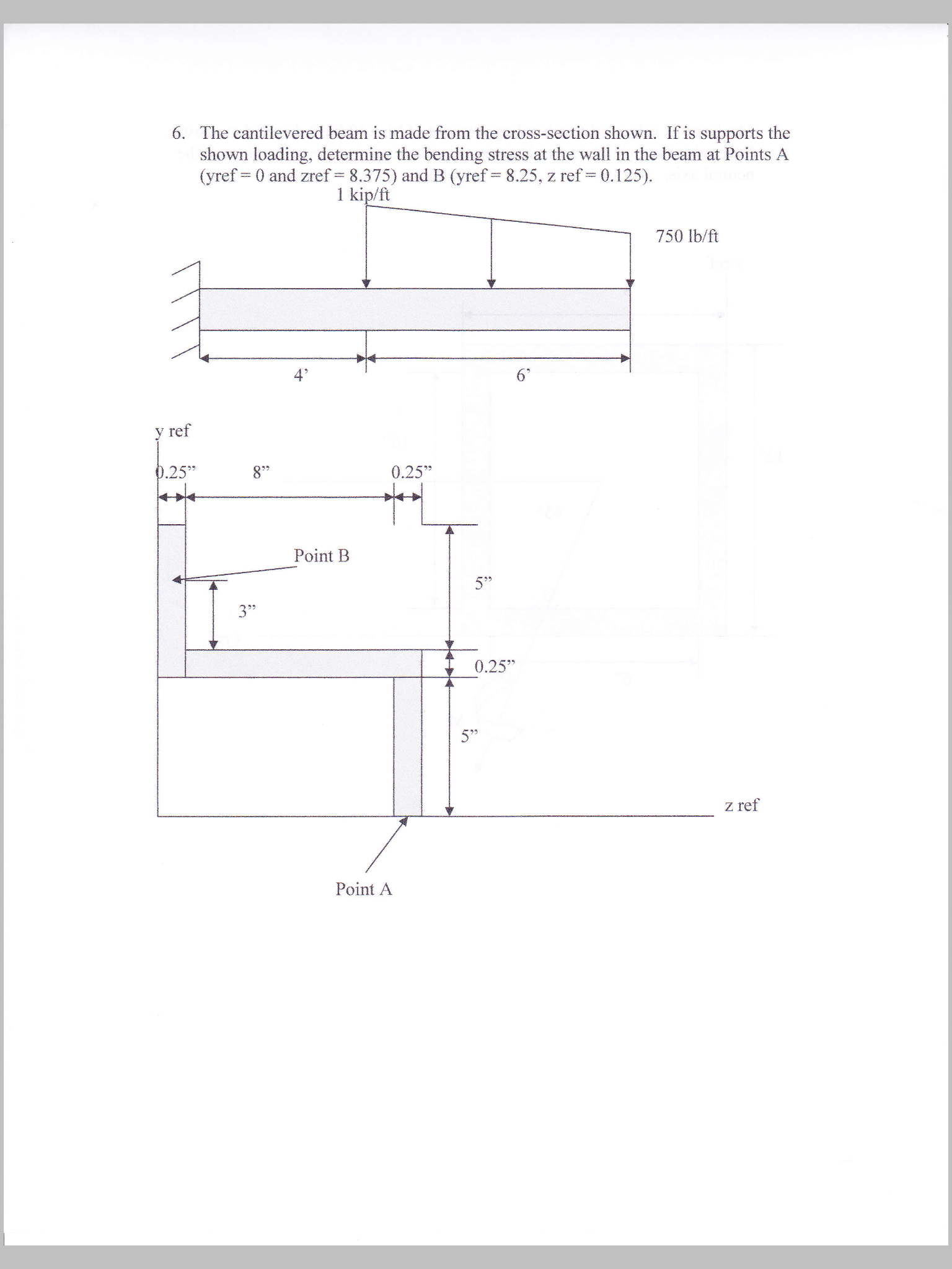 Solved The Cantilevered Beam Is Made From The Cross-section | Chegg.com