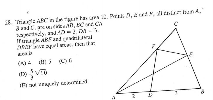 Solved Triangle ABC in the figure has area 10. B and C, are | Chegg.com