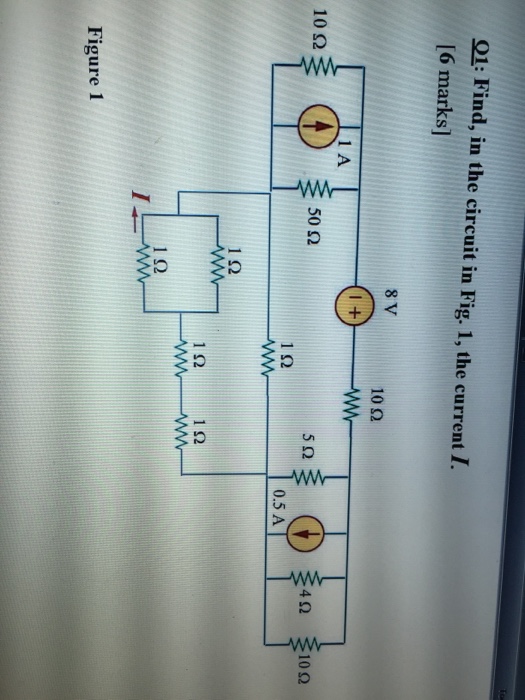 Solved Find, In The Circuit In Fig. 1, The Current I. | Chegg.com