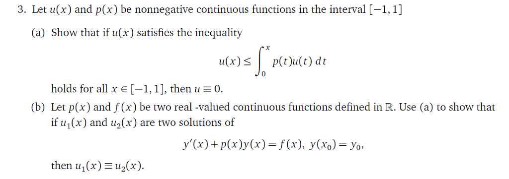 Solved Let U(x) And P(x) Be Nonnegative Continuous Functions 