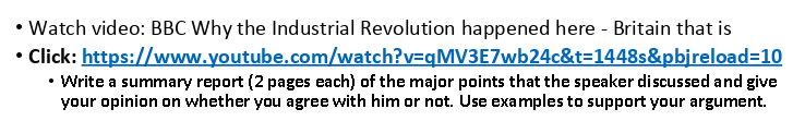 Watch video: BBC Why the Industrial Revolution | Chegg.com