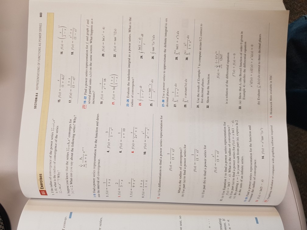 Solved SECTION 8.6 REPRESENTATIONS OF FUNCTIONS AS POWER | Chegg.com