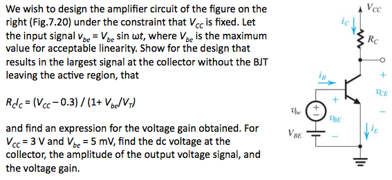 Solved We wish to design the amplifier circuit of the figure | Chegg.com