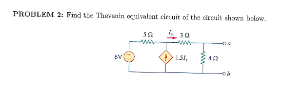 Solved PROBLEM 2: Find the Thevenin equivalent circuit of | Chegg.com
