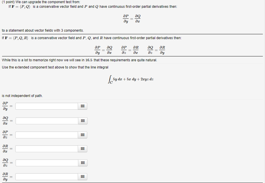 Solved (1 point) We can upgrade the component test from If