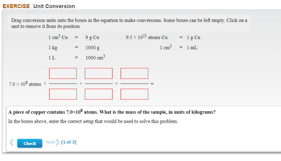 Solved Drag conversion units onto the boxes in the equation