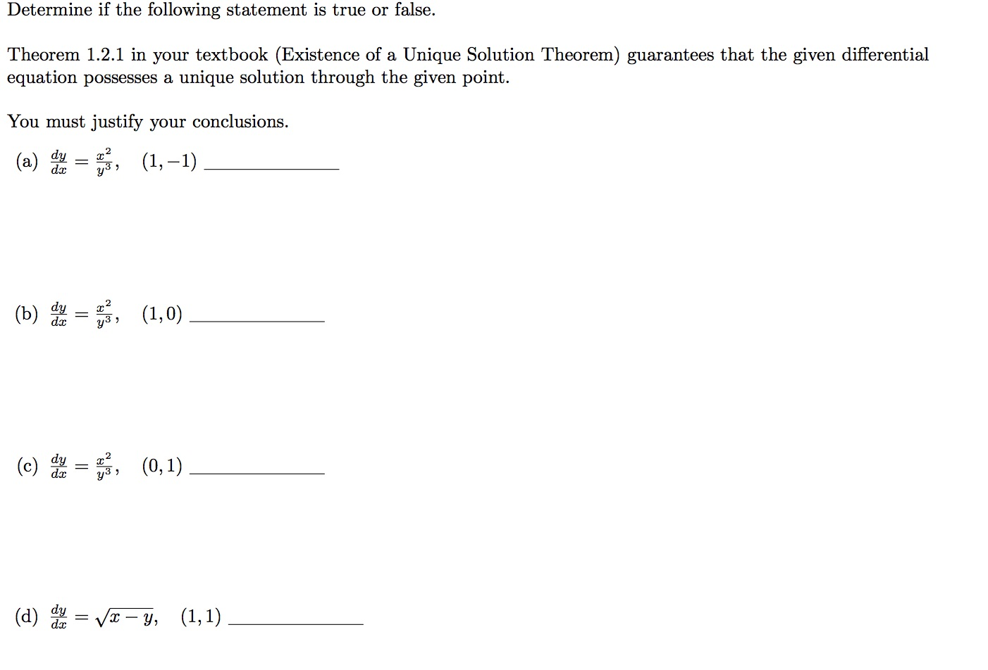 Solved Determine if the following statement is true or | Chegg.com