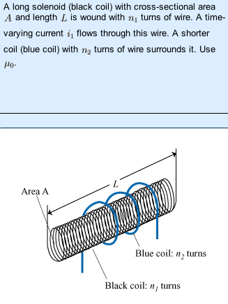 Solved A long solenoid (black coil) with cross-sectional | Chegg.com