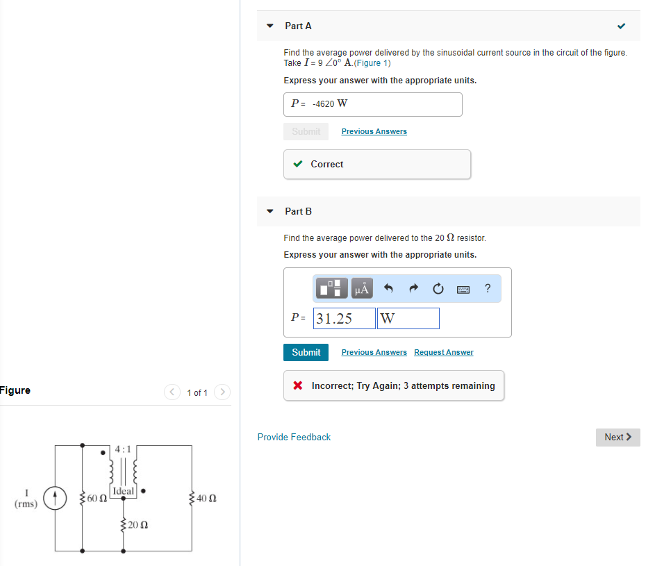 Solved Part A Find the average power delivered by the | Chegg.com