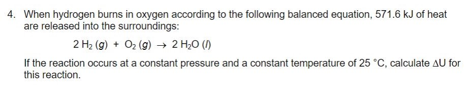 Solved When hydrogen burns in oxygen according to the | Chegg.com