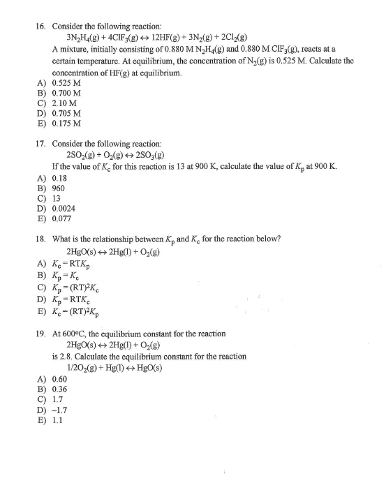 Solved Consider the following reaction: 3N_2H_4(g) + | Chegg.com