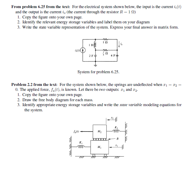 Solved From problem 6.25 from the text: For the electrical | Chegg.com