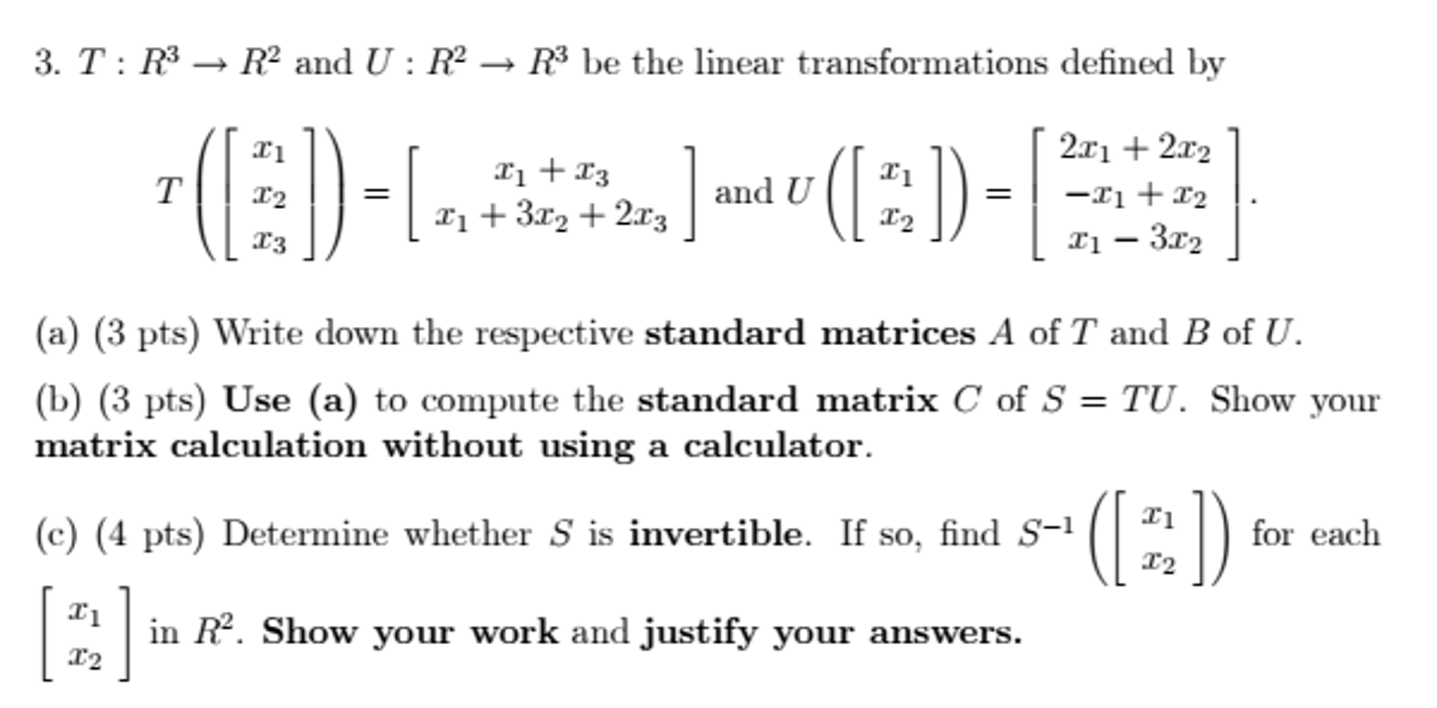 Linear transformation deals calculator