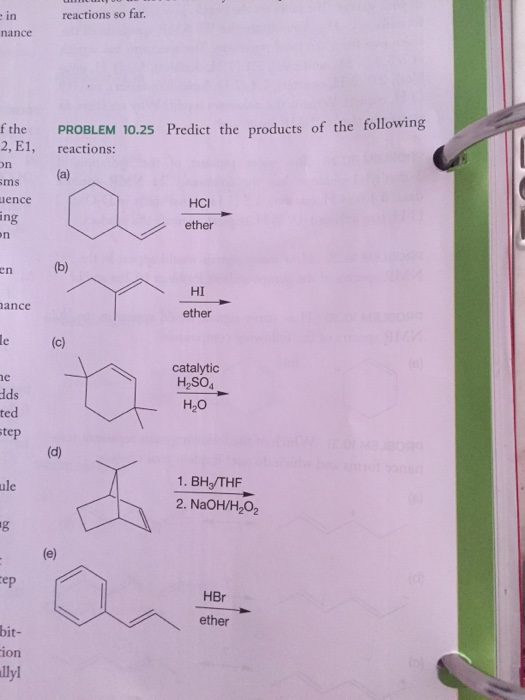 Solved Predict The Products Of The Following Reactions: | Chegg.com