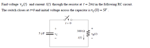 Solved Find voltage v_R(t) and current i(t) through the | Chegg.com