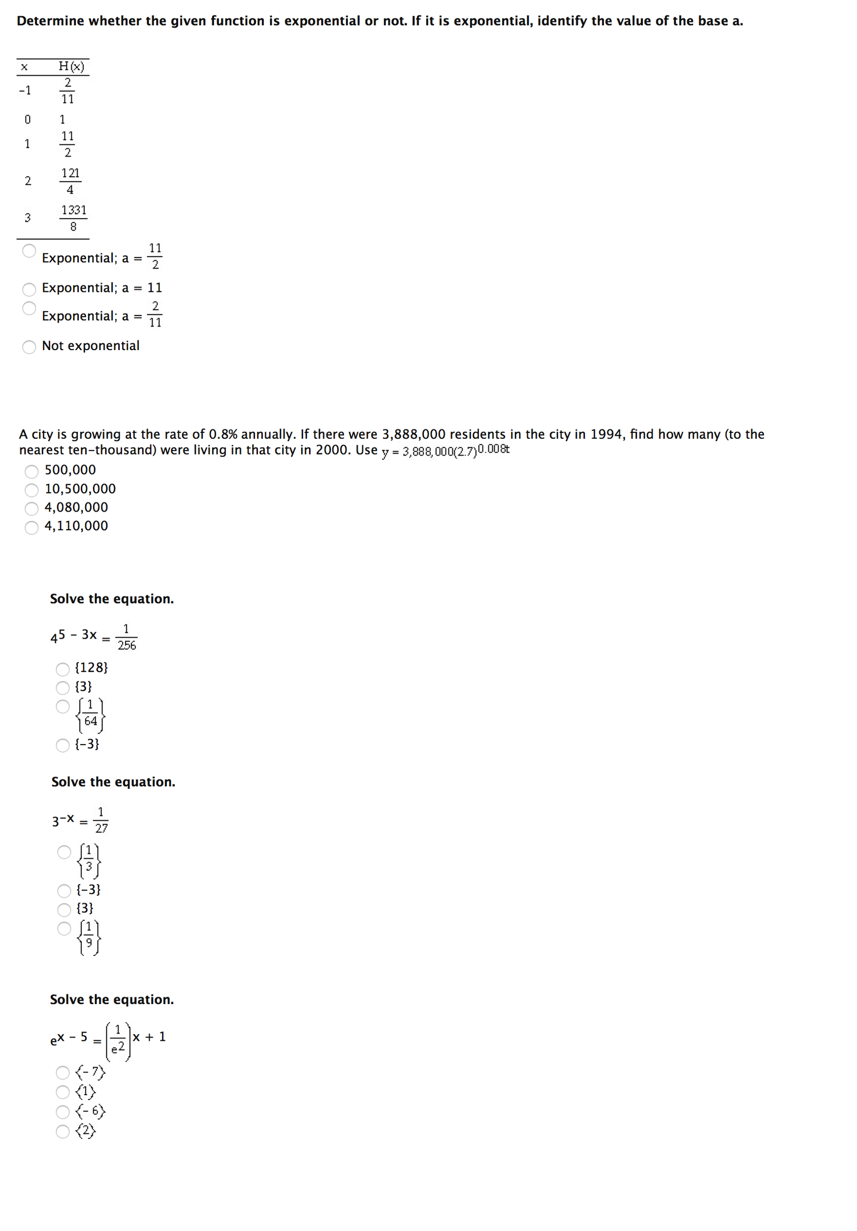 determine-whether-the-given-function-is-exponential-or-not-the