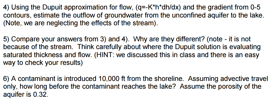 Using the Dupuit approximation for flow, | Chegg.com