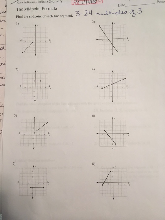 Solved Find the midpoint of each line segment. | Chegg.com