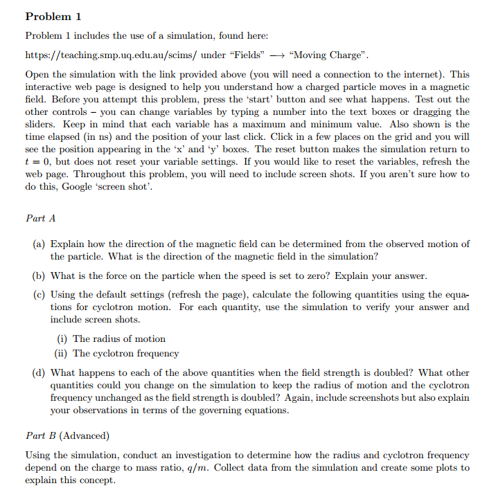 Solved Problem 1 includes the use of a simulation, found | Chegg.com