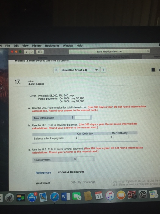 Solved Use the U.S. Rule to solve for total interest cost | Chegg.com