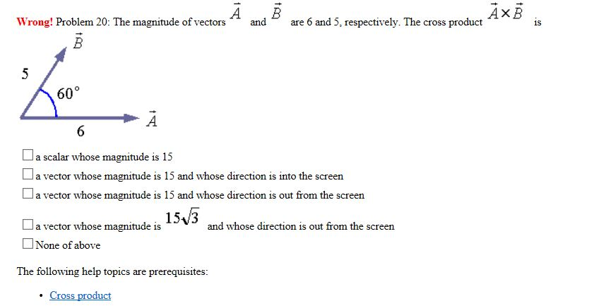 Solved The magnitude of vectors A vector and B vector are 6 | Chegg.com