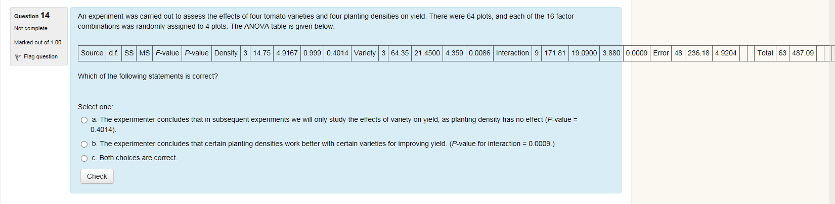 Solved An experiment was carried out to assess the effects | Chegg.com