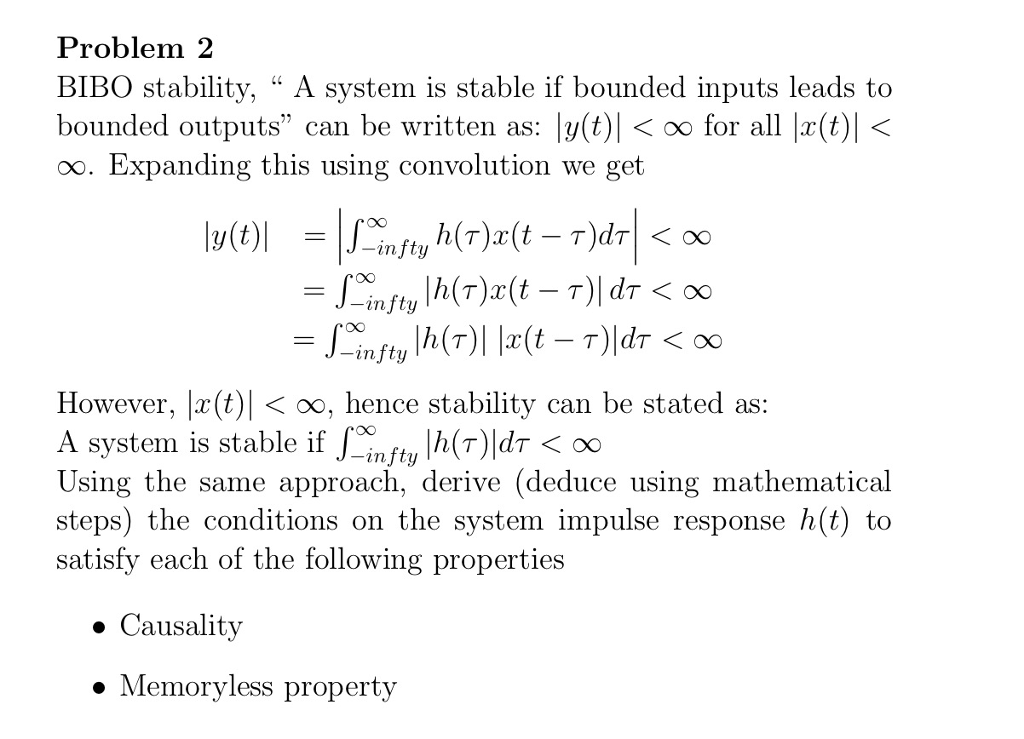 Solved BIBO stability, 