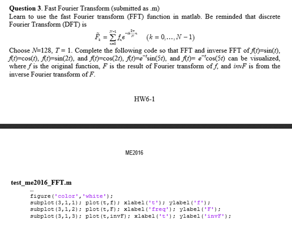 Solved Fast Fourier Transform (submitted as m) Learn to use | Chegg.com