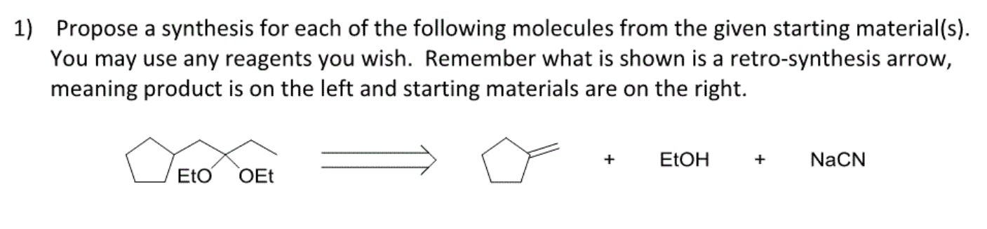 Solved Propose a synthesis for each of the following | Chegg.com