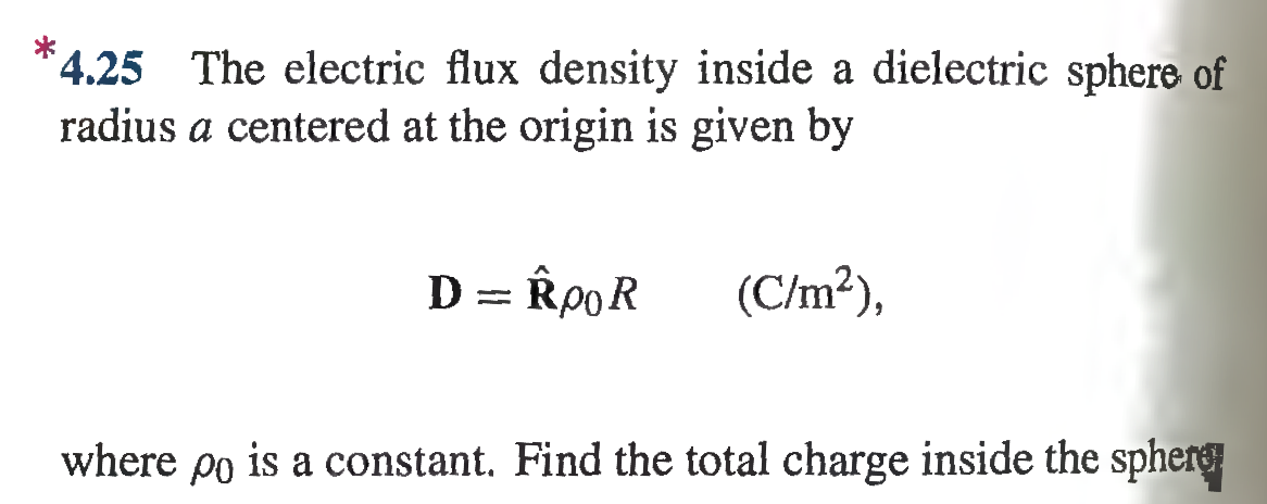 Solved The electric flux density inside a dielectric sphere | Chegg.com