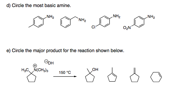 Solved Circle the most basic amine. Circle the major | Chegg.com