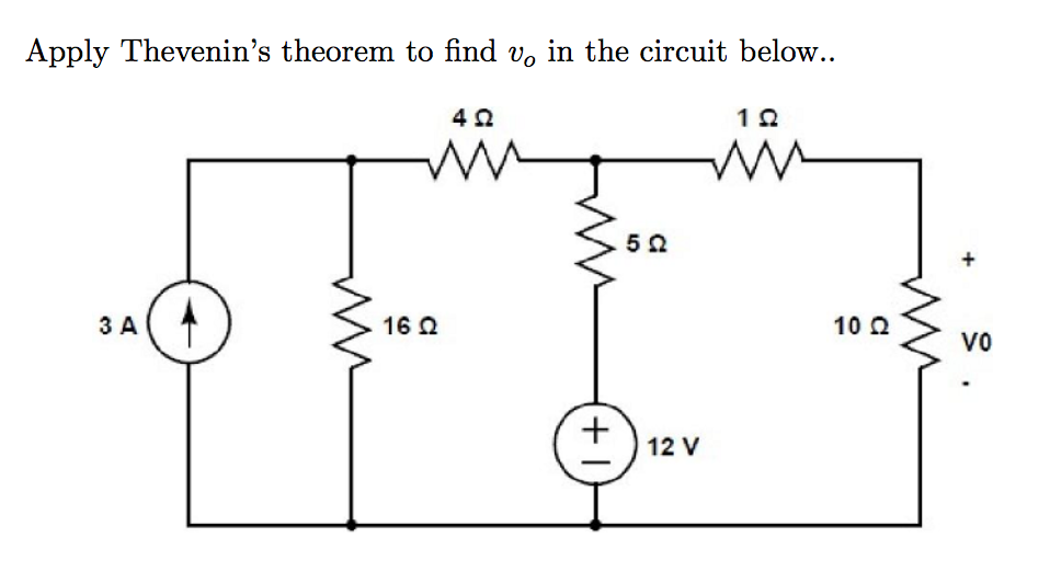 Solved Apply Thevenin's Theorem To Find V0 In The | Chegg.com