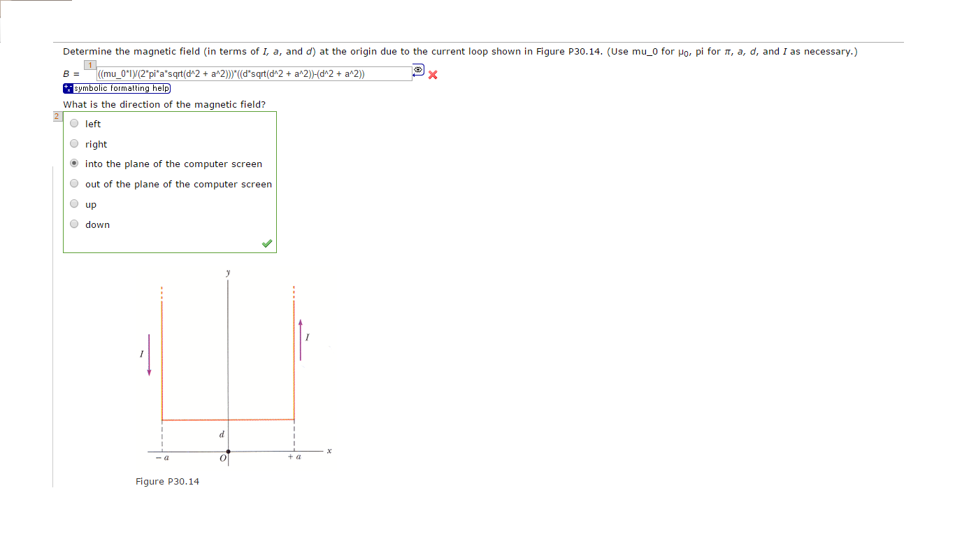 Solved Determine the magnetic field (in terms of I, a, and | Chegg.com