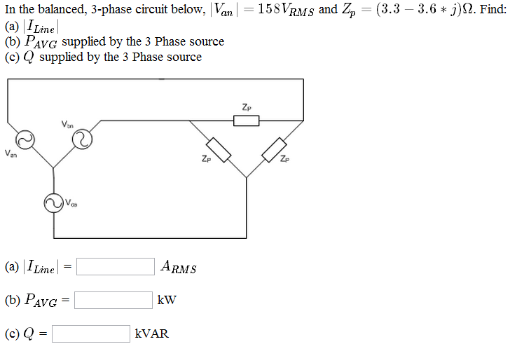 Solved In The Balanced, 3-phase Circuit Below, | Van | = | Chegg.com