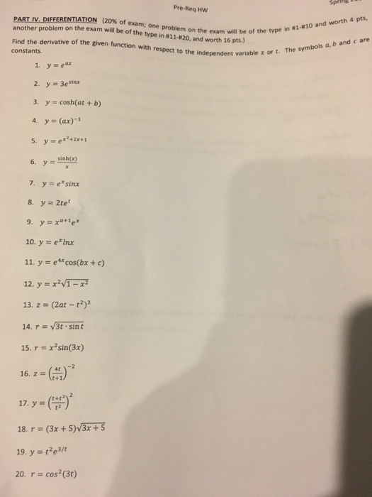 Solved Find the derivative of the given function with | Chegg.com