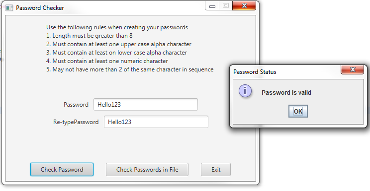 Application That Will Check For Valid Passwords. The Following Rules ...