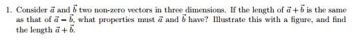 Solved Consider a vector and b vector two non-zero vectors | Chegg.com