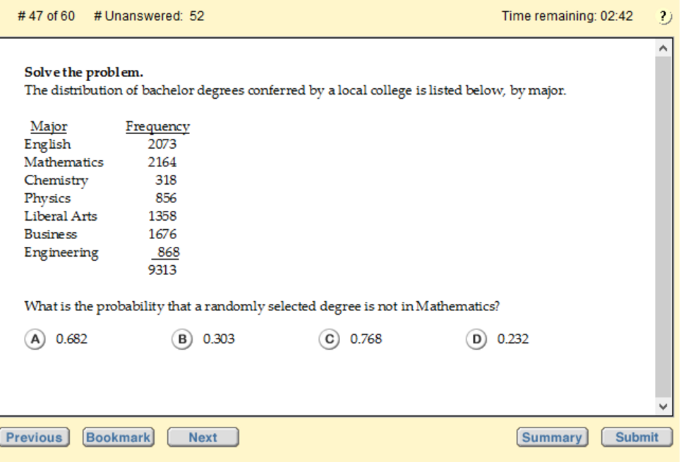Solved The distribution of bachelor degrees conferred by a