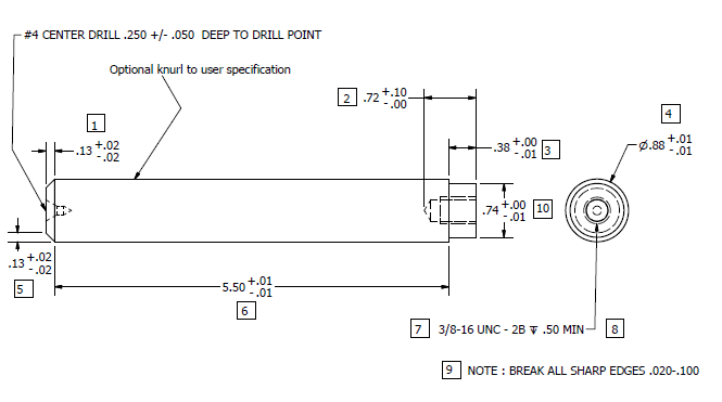 Solved #4 CENTER DRILL .250 +/-.050 DEEP TO DRILL POINT | Chegg.com