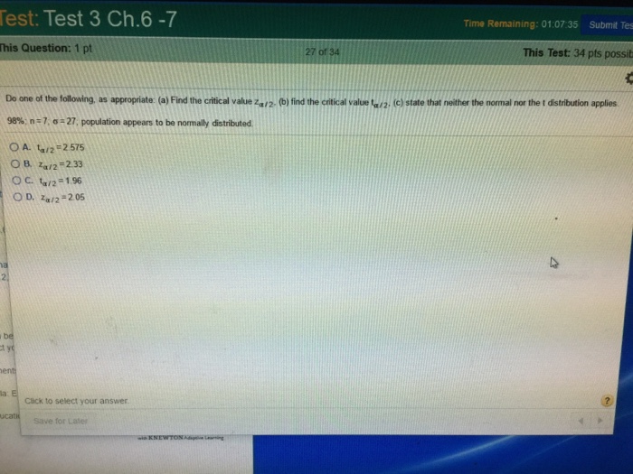 Solved Find the critical value z_alpha/2, find the critical