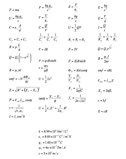 Solved PHYSICS EQUATIONS I dont need the answers to the | Chegg.com