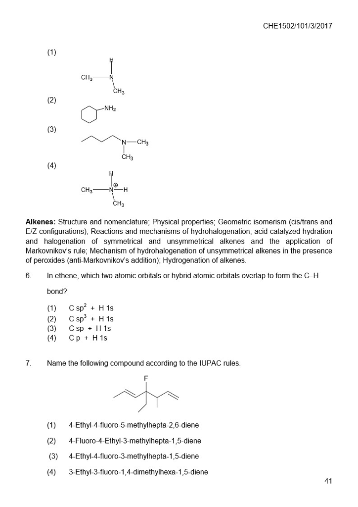 Solved Alkenes: Structure And Nomenclature Physical | Chegg.com